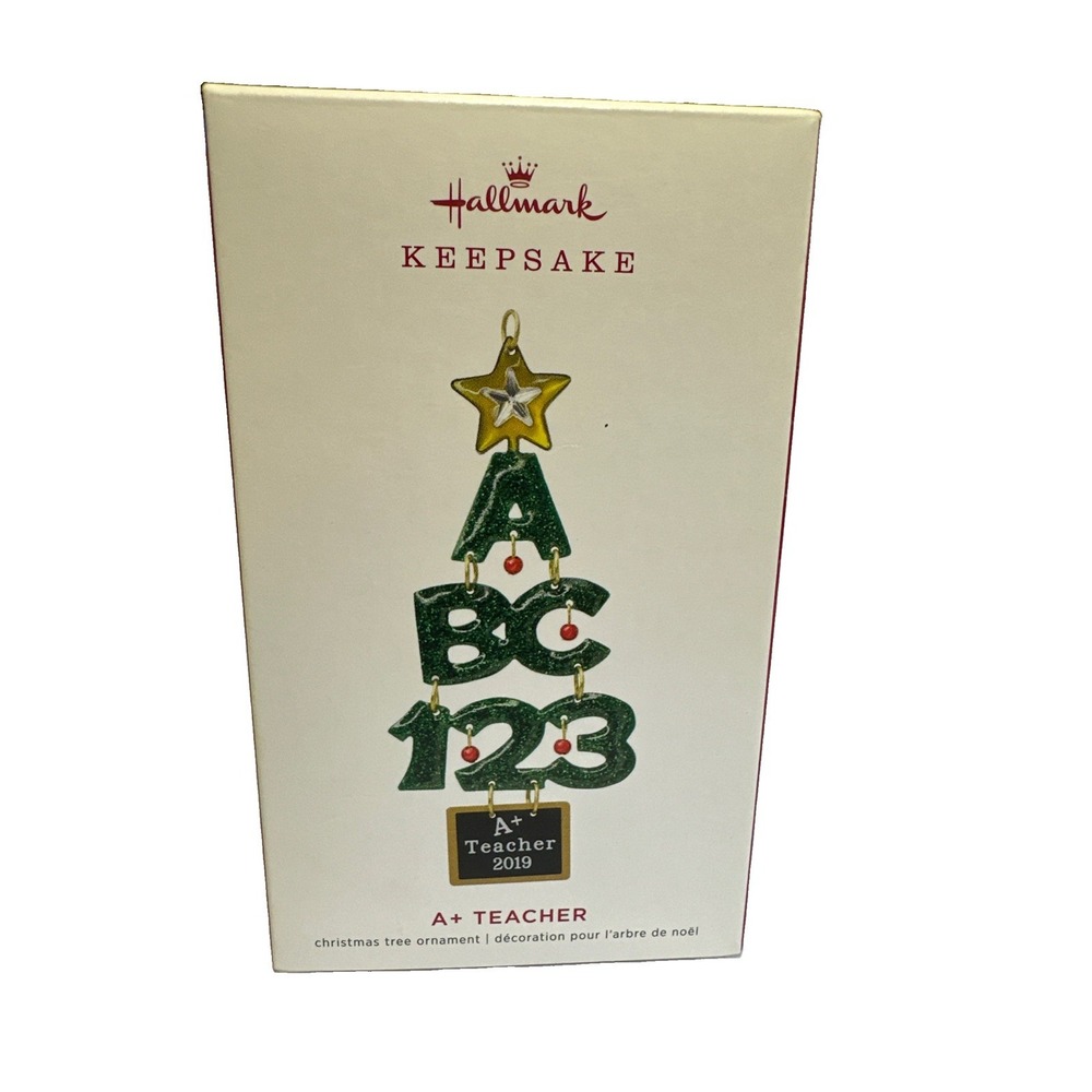 Hallmark Keepsake A+ Teacher 2019 Christmas Ornament ABC-123 Tree
